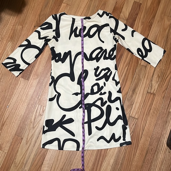 BKMGC XL Bold Cursive  Print Sheath Dress - Picture 2 of 6